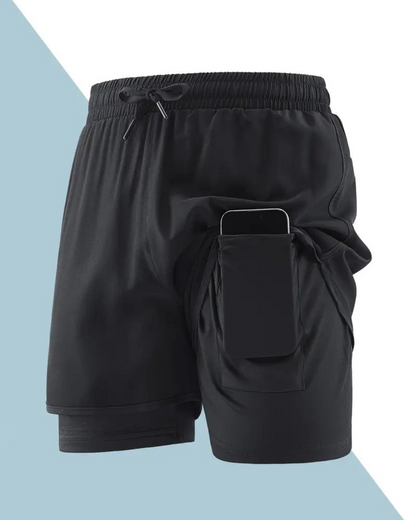 Pantalones cortos con leggings de compresión para hombre