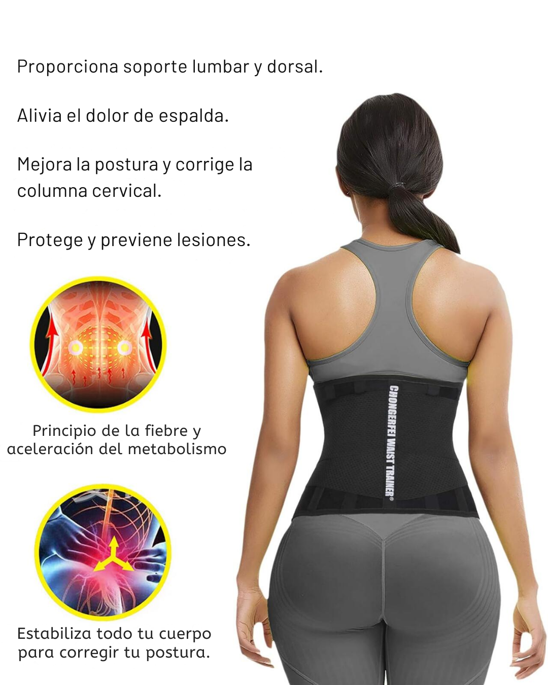 Cinturón Moldeador de Cintura y Faja de Entrenamiento con Soporte Lumbar
