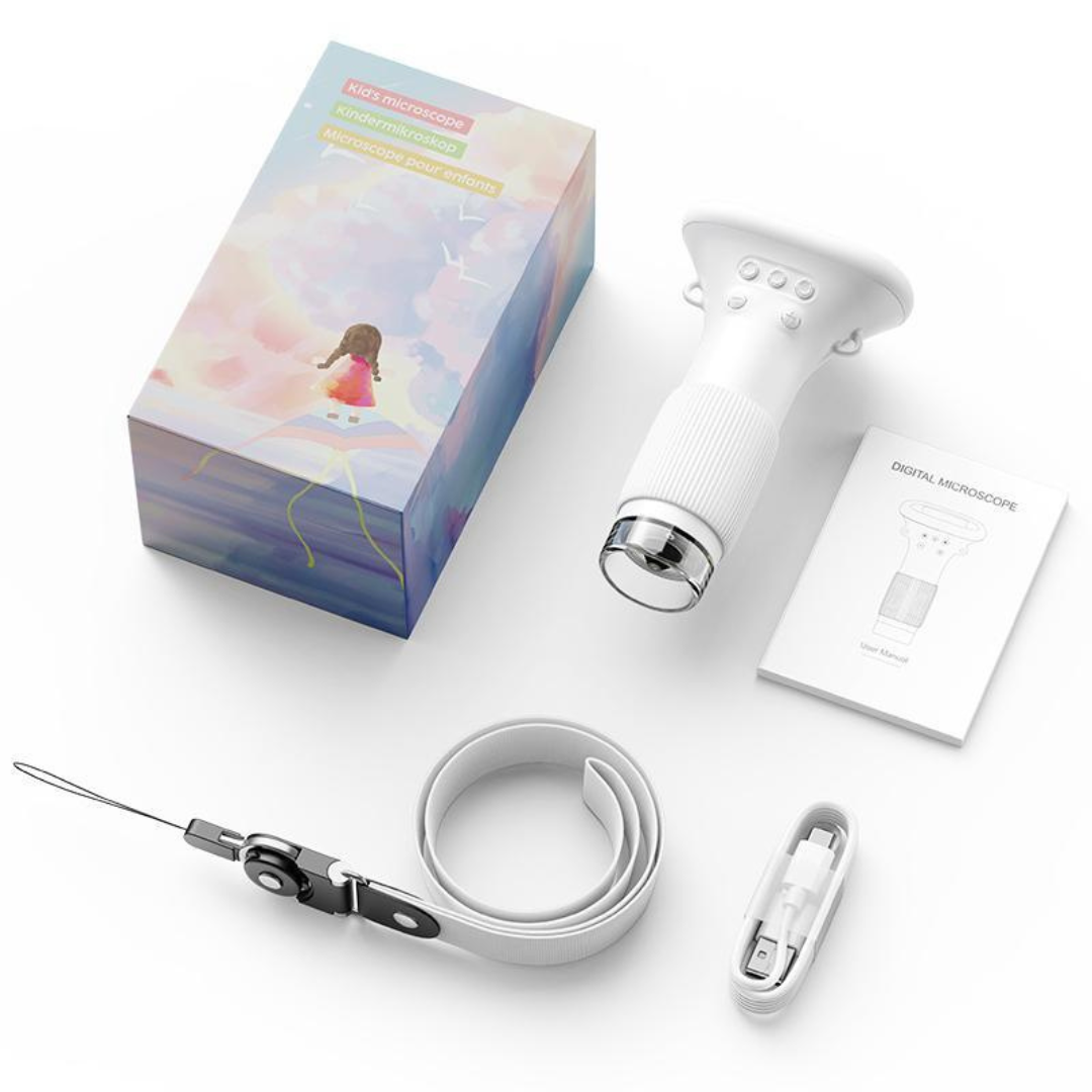 Mini microscopio portátil de ciencia para niños con pantalla integrada