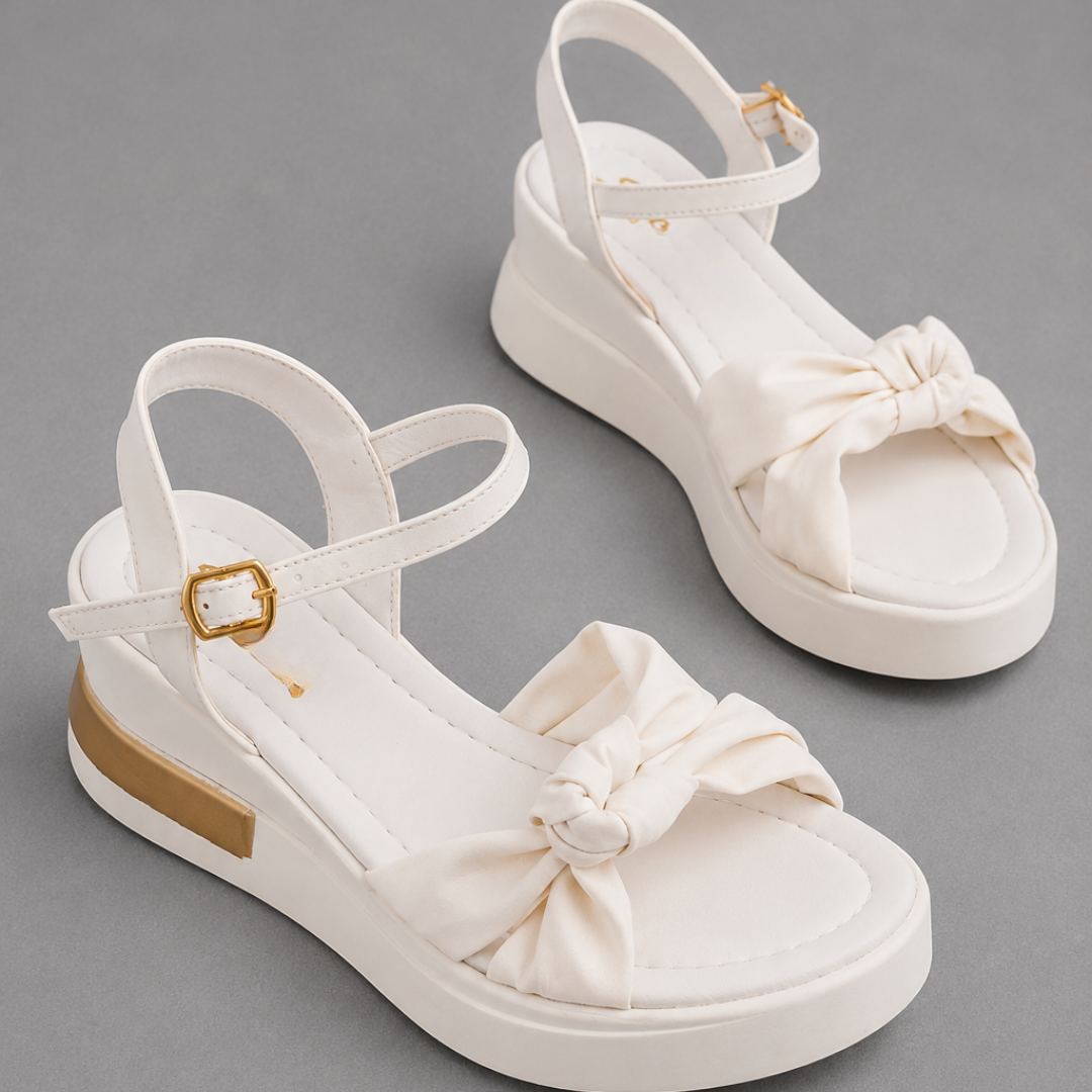 Sandalias con Plataforma y Nudo Frontal