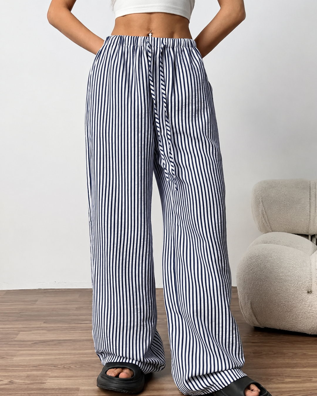 Pantalón Holgado de Rayas