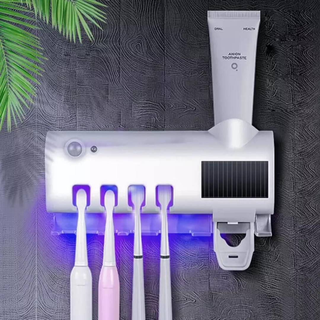 Esterilizador de Cepillos de Dientes 3 en 1 con Dispensador de Pasta