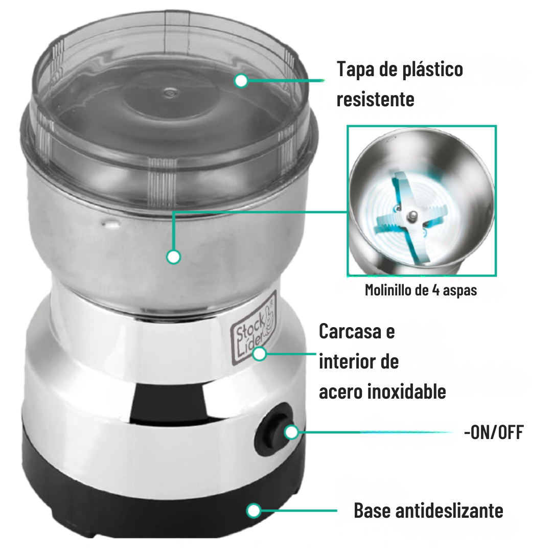 Molinillo De Grano Eléctrico Multifuncional