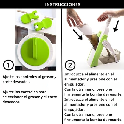 Mandolina de Cocina Multifuncional con Sistema de Bomba Segura