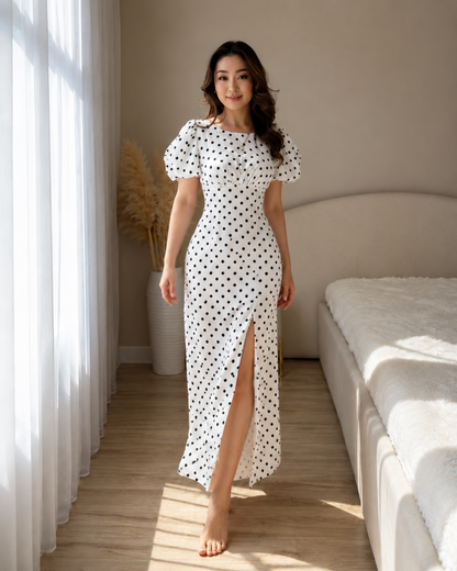 Vestido Largo de Puntos con Espalda Abierta®