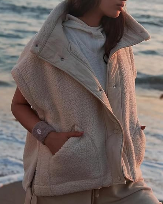 Chaleco de lana oversize sin mangas