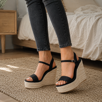 Sandalias de Cuña con Plataforma Trenzada®