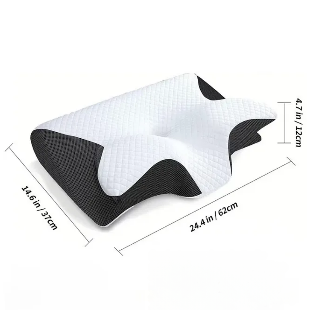 Almohada Cervical Viscoelástica Ergonómica con Diseño de Mariposa
