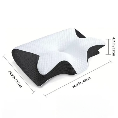 Almohada Cervical Viscoelástica Ergonómica con Diseño de Mariposa