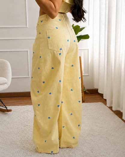 Conjunto de Top Peplum y Pantalón Amplio