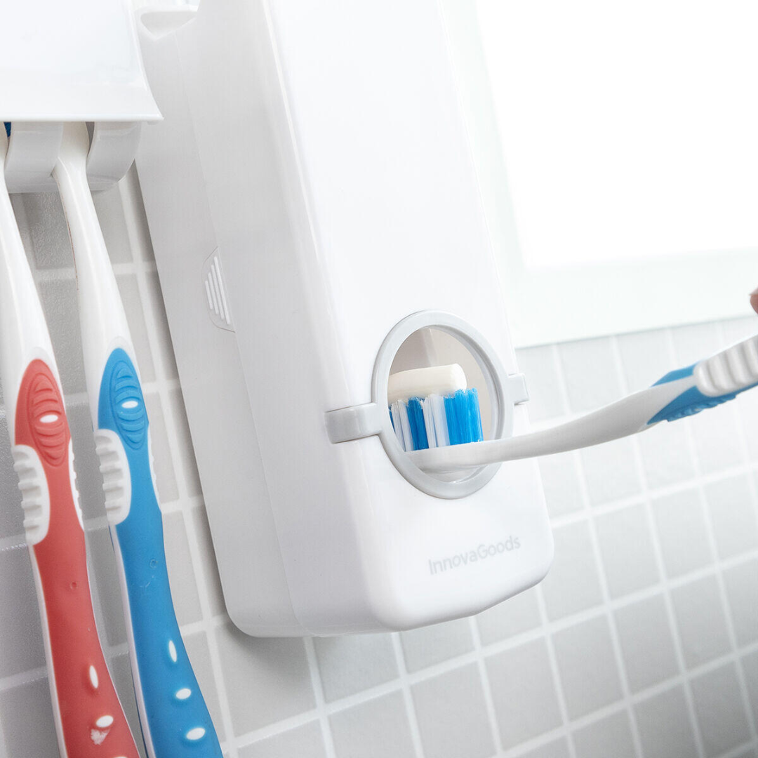 Dispensador de Pasta Dental con Soporte para Cepillos