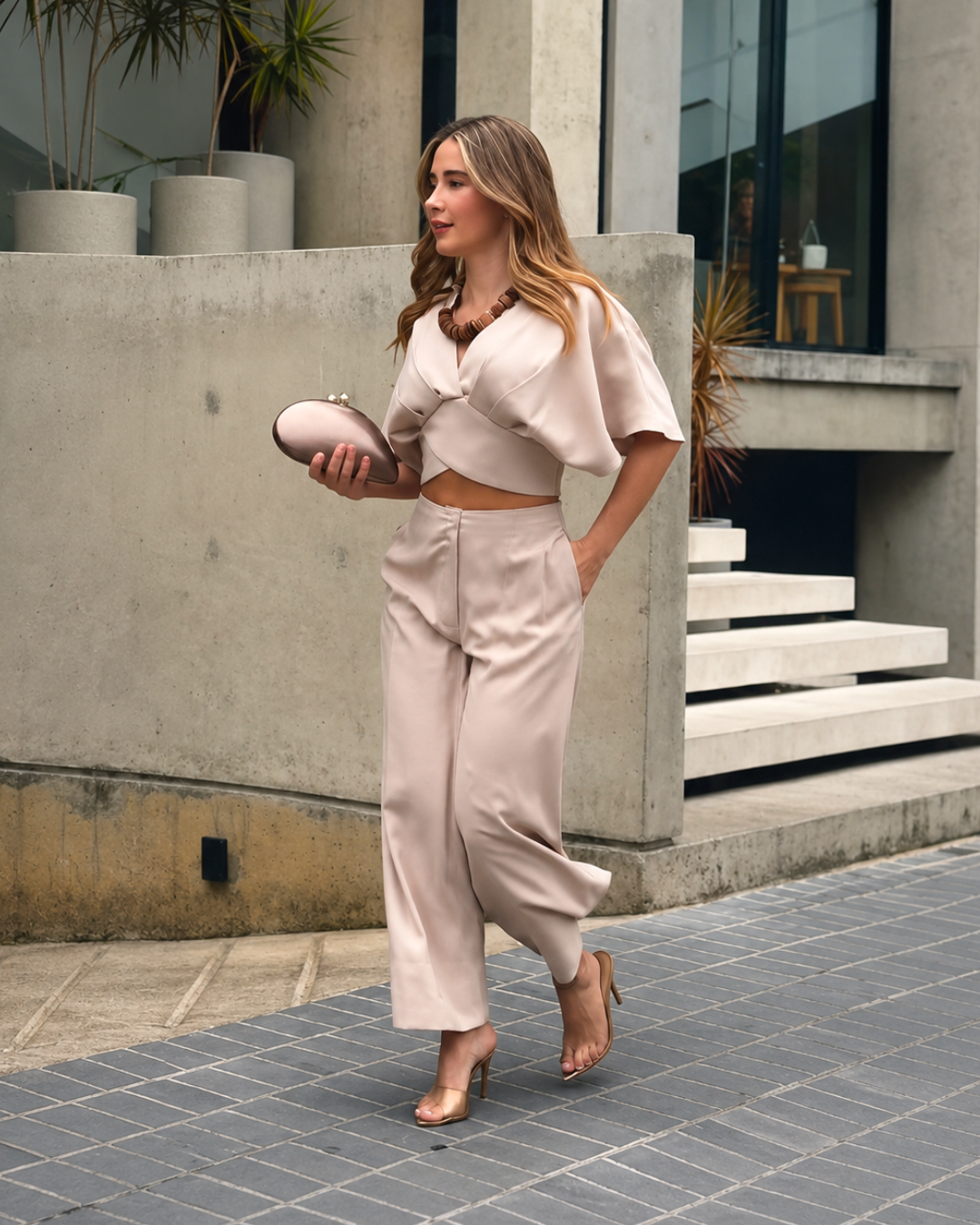 Conjunto de Pantalón y Top Cruzado