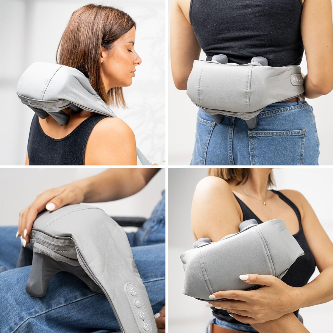 Masajeador ergonómico de cuello y espalda con calor