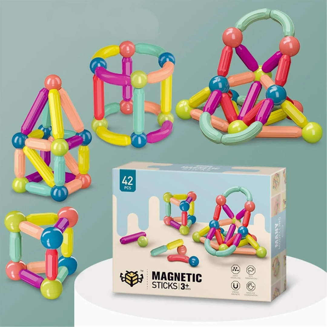 Juego de Construcción Magnético para el Desarrollo de los más Pequeños de la Casa -42 Piezas