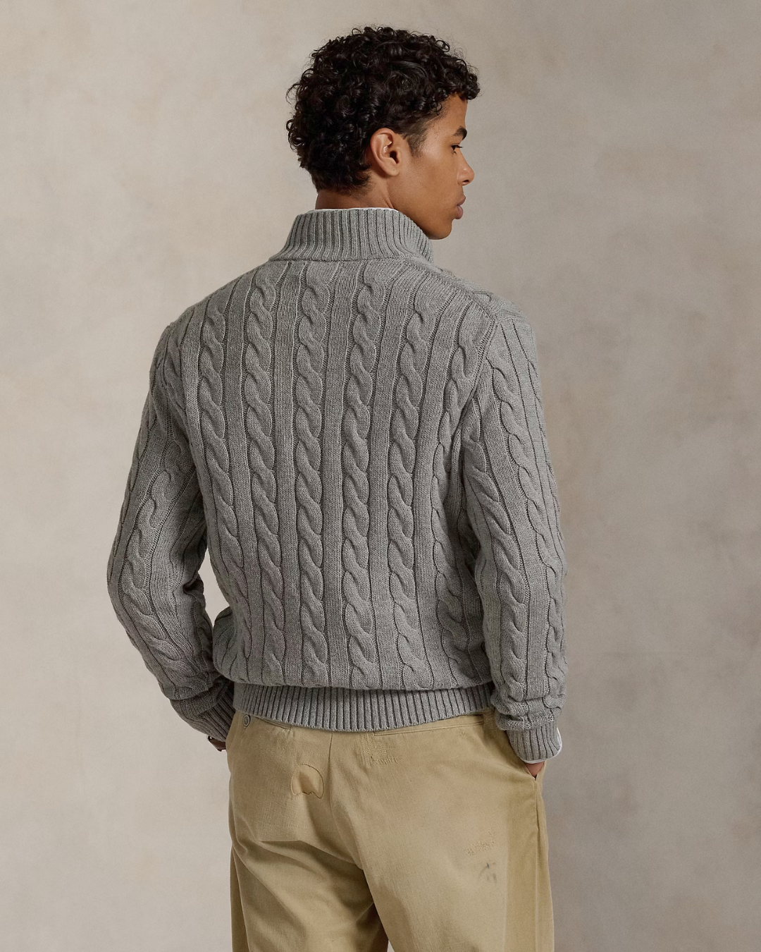Suéter de Punto de Algodón con Cremallera para Hombre®