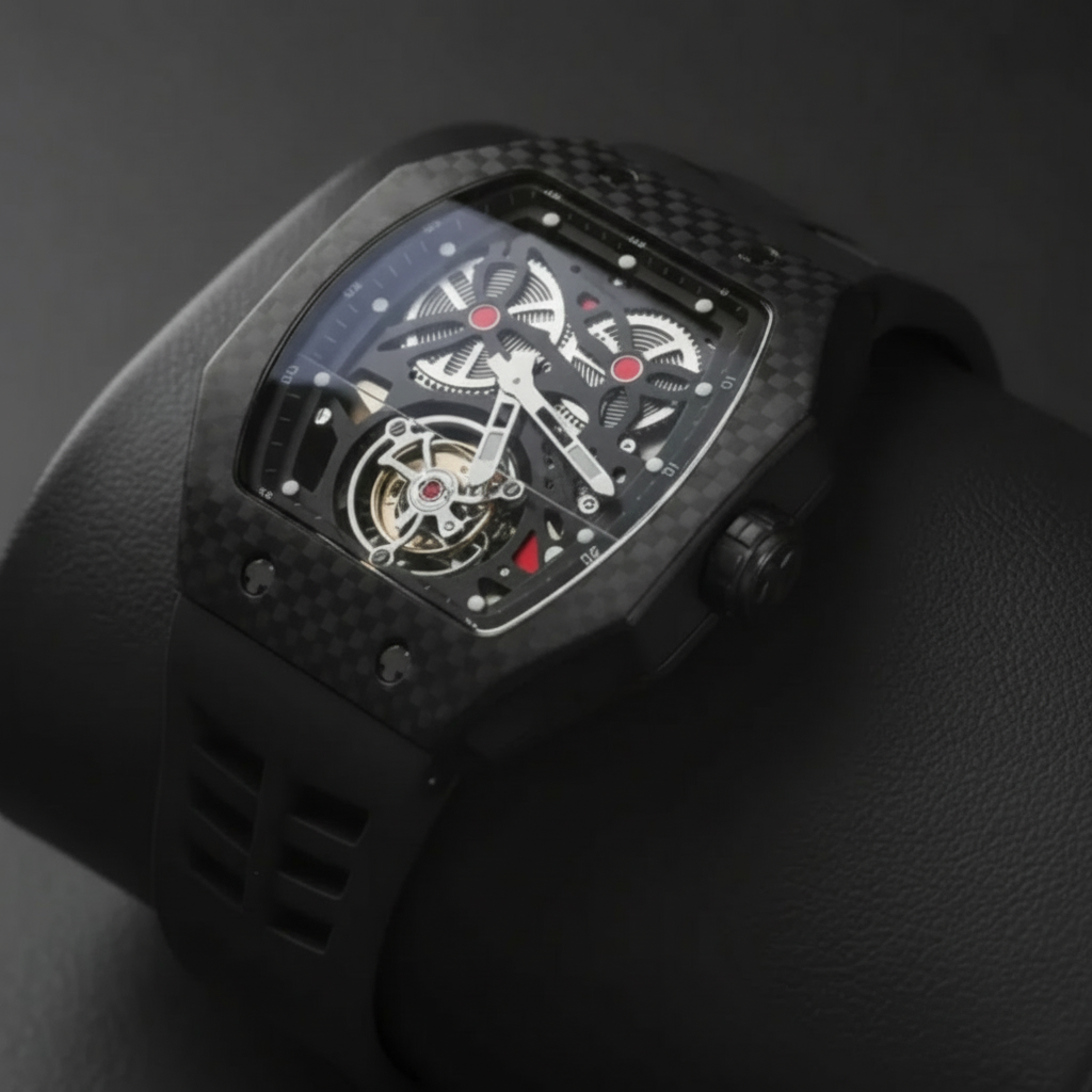 Reloj de Lujo Con Fibra de Carbono Forjada Para Hombre