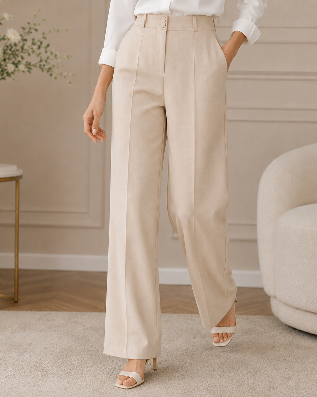 Pantalón de Vestir con Cintura Elástica