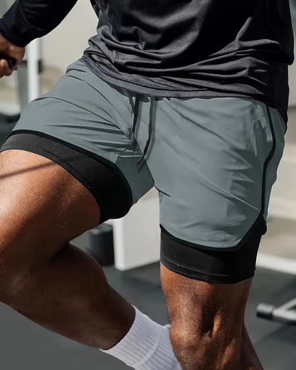 Pantalones cortos con leggings de compresión para hombre