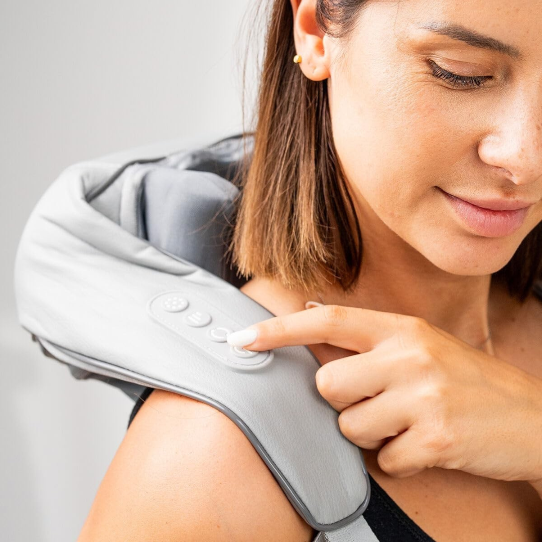 Masajeador ergonómico de cuello y espalda con calor