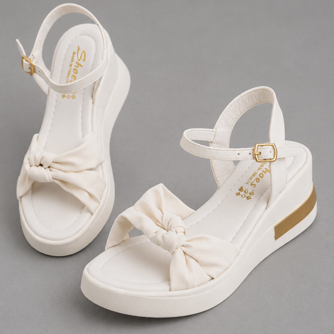 Sandalias con Plataforma y Nudo Frontal