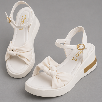 Sandalias con Plataforma y Nudo Frontal