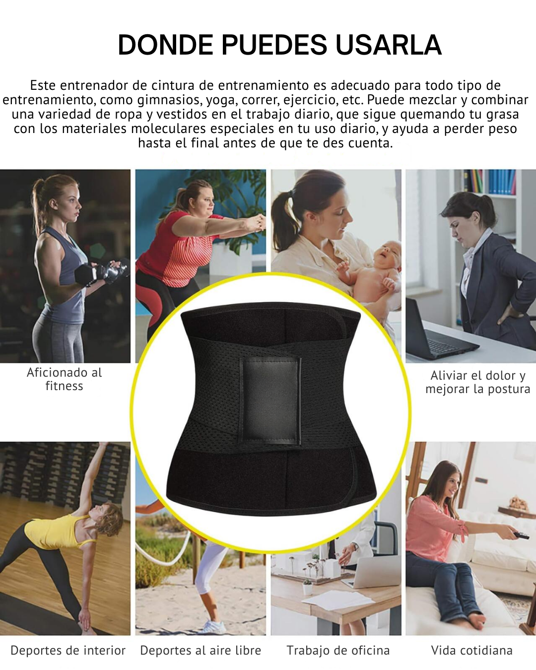 Cinturón Moldeador de Cintura y Faja de Entrenamiento con Soporte Lumbar
