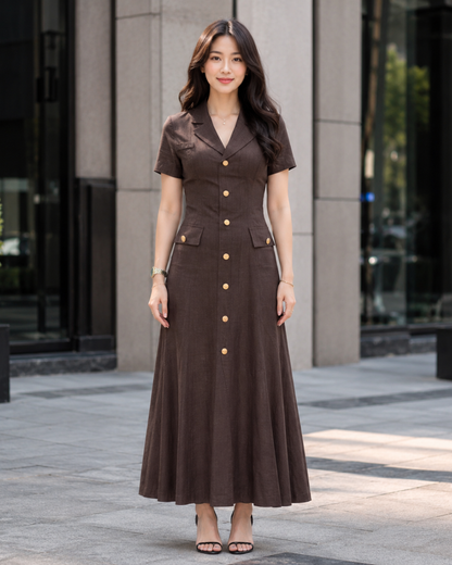 Vestido Largo con Botones