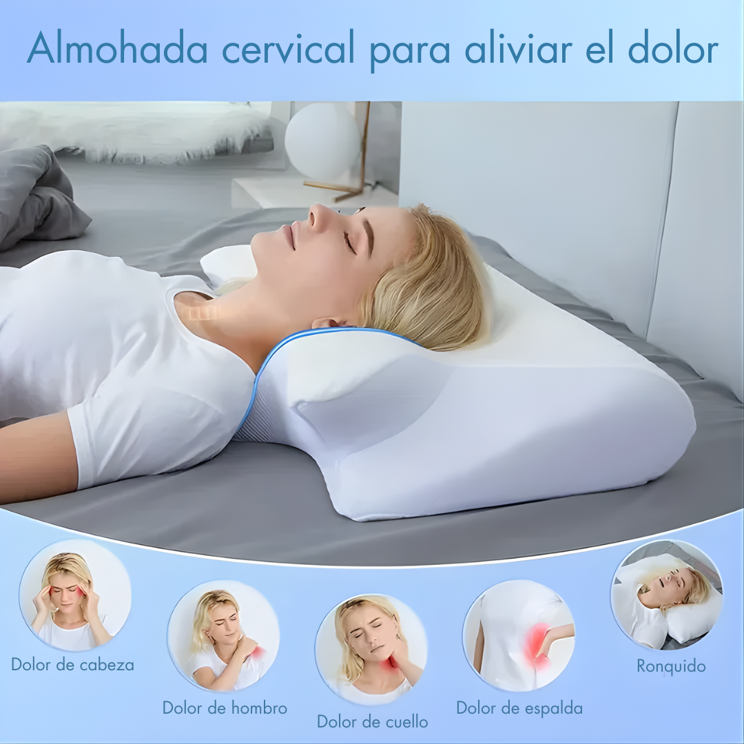 Almohada Cervical Viscoelástica Ergonómica con Diseño de Mariposa