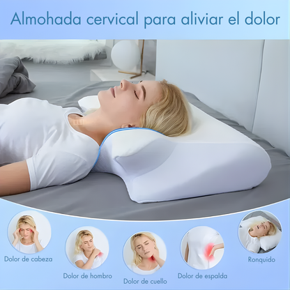 Almohada Cervical Viscoelástica Ergonómica con Diseño de Mariposa