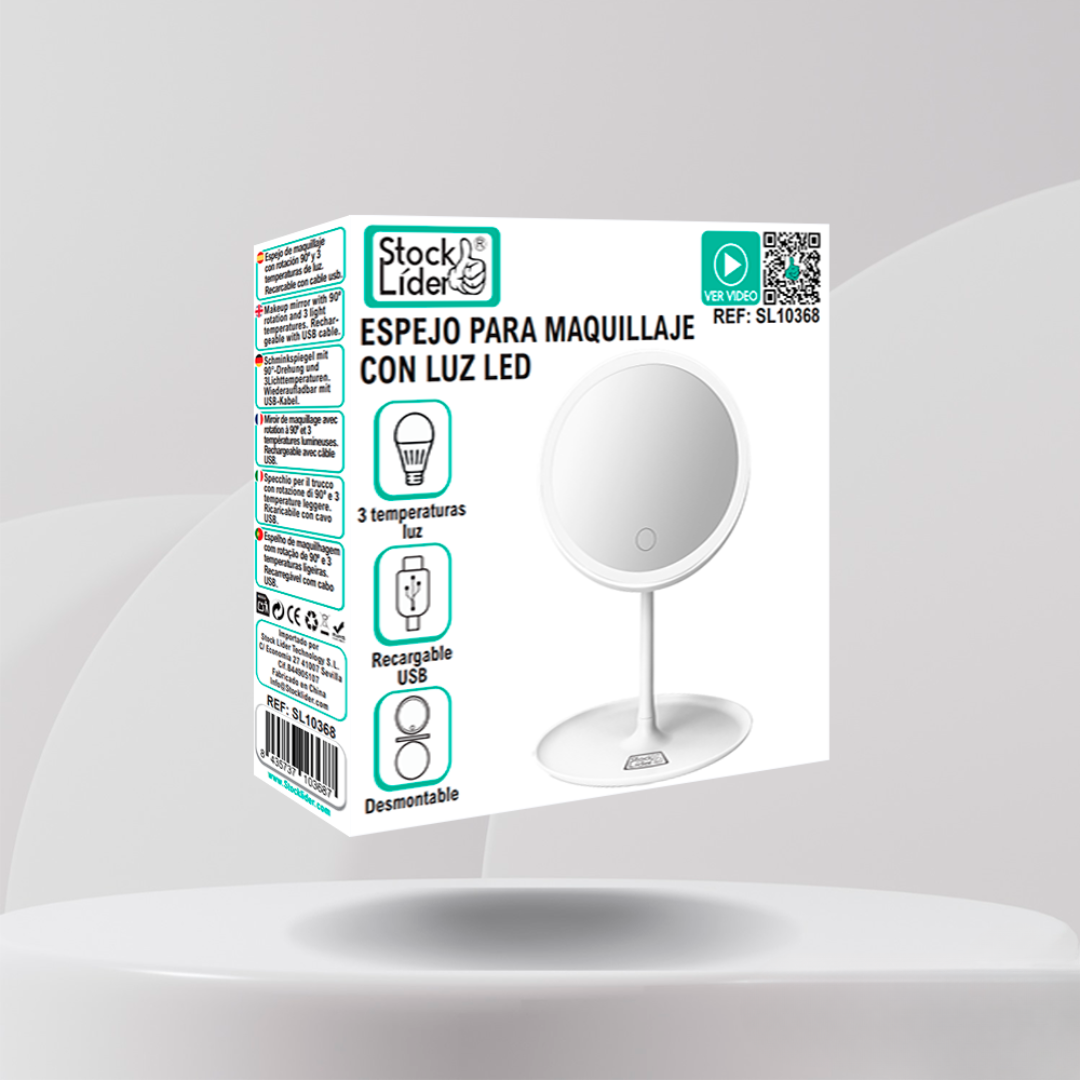 Espejo para maquillaje con luz LED®