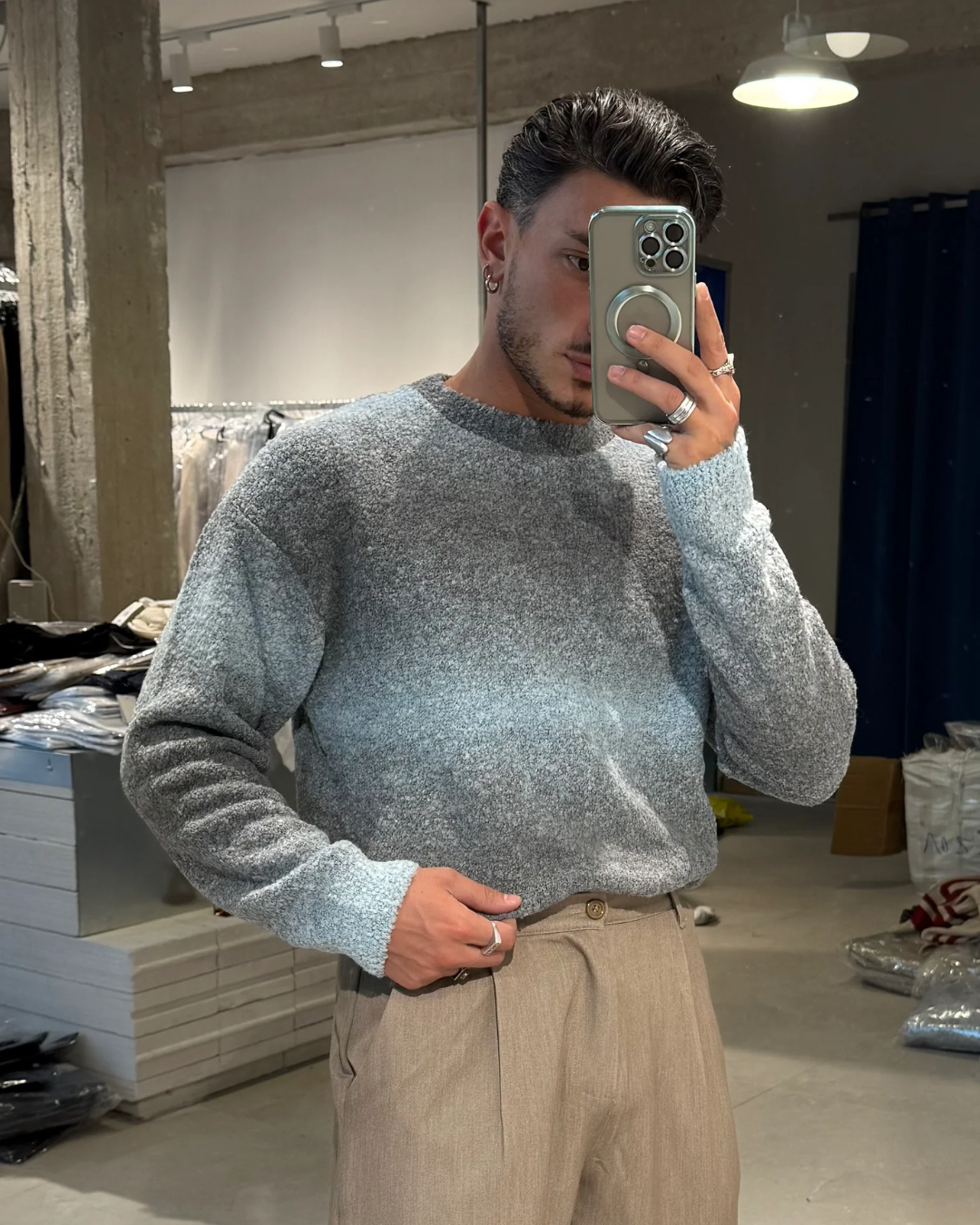 Jersey de cuello redondo para hombre