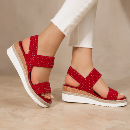 Sandalias de Cuña con Tiras Elásticas®