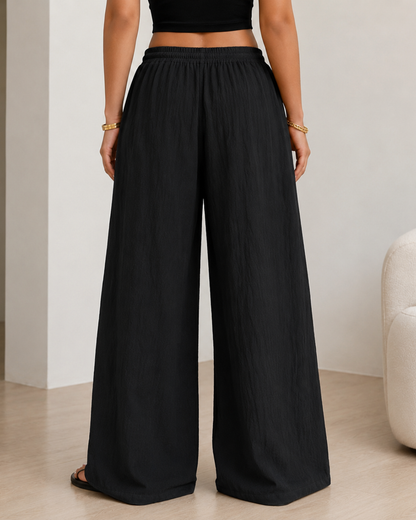 Pantalón Amplio Fluido con Cintura Ajustable