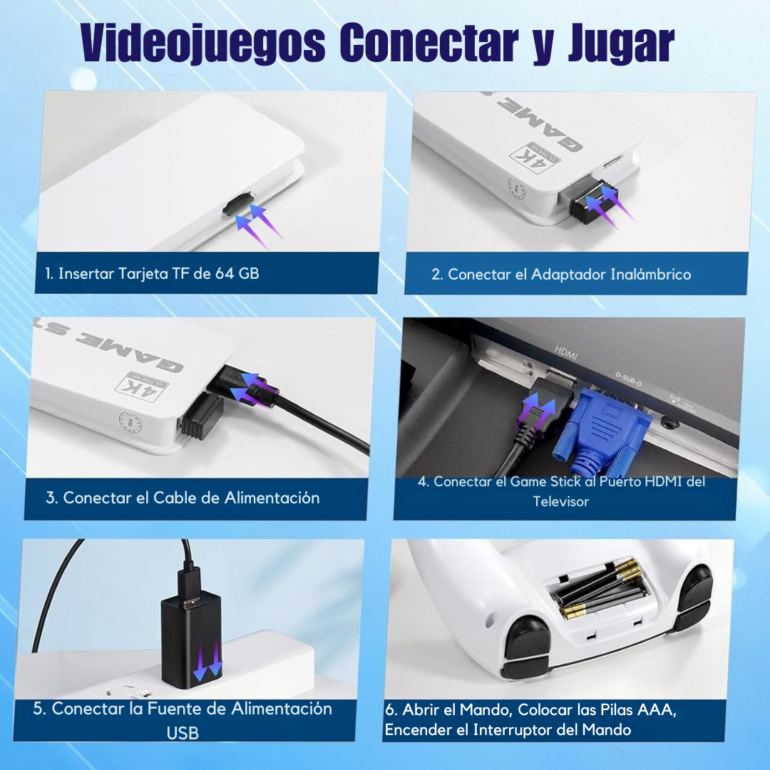 Consola de Videojuegos Retro Inalámbrica con Salida 4K®