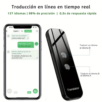 Traductor de Idiomas Portátil ten una Comunicación Instantánea en Viajes y Negocios