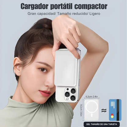 Batería Externa con Doble Modo Carga Magnética para MagSafe y Carga por Cable (5000mAh)