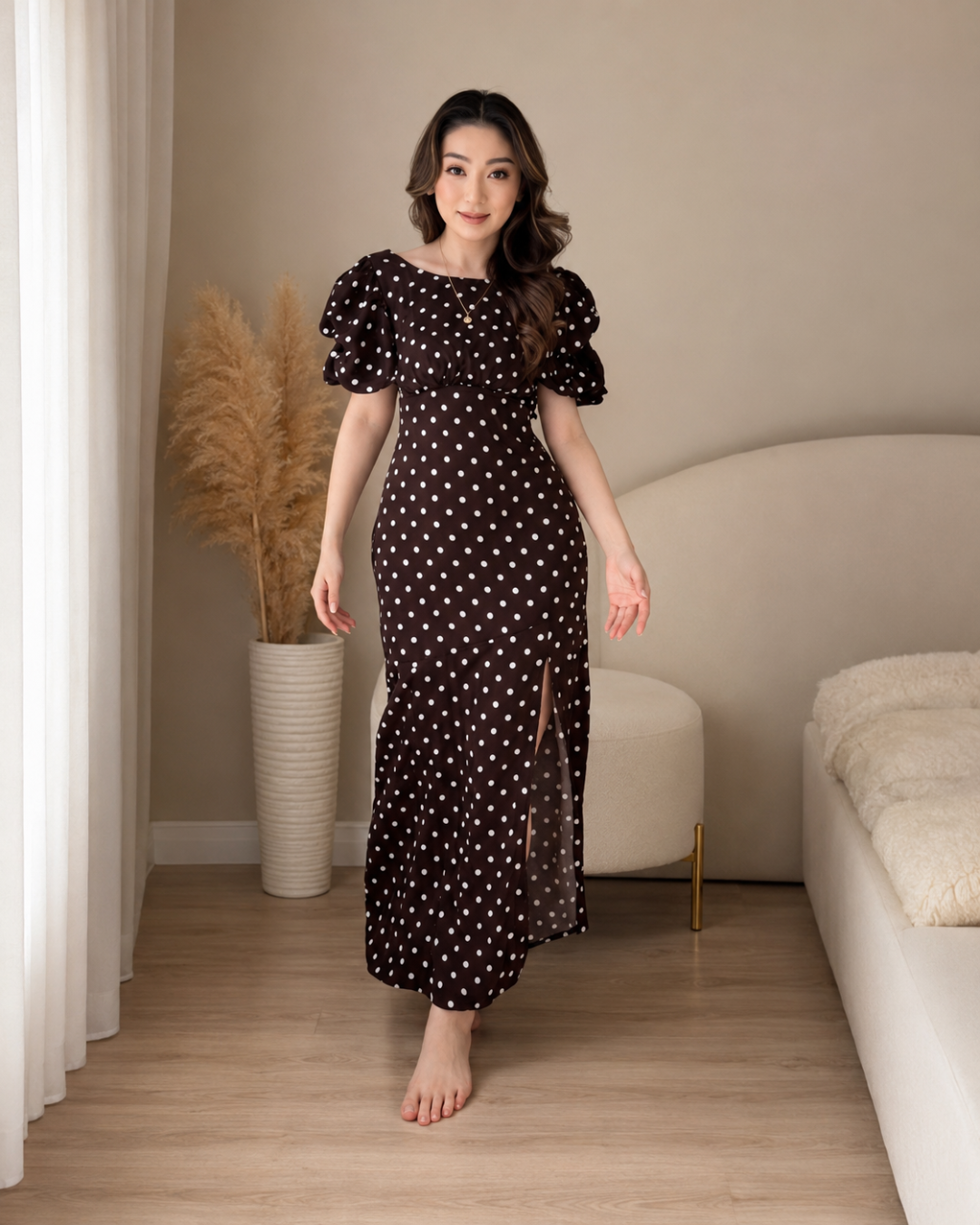 Vestido Largo de Puntos con Espalda Abierta®