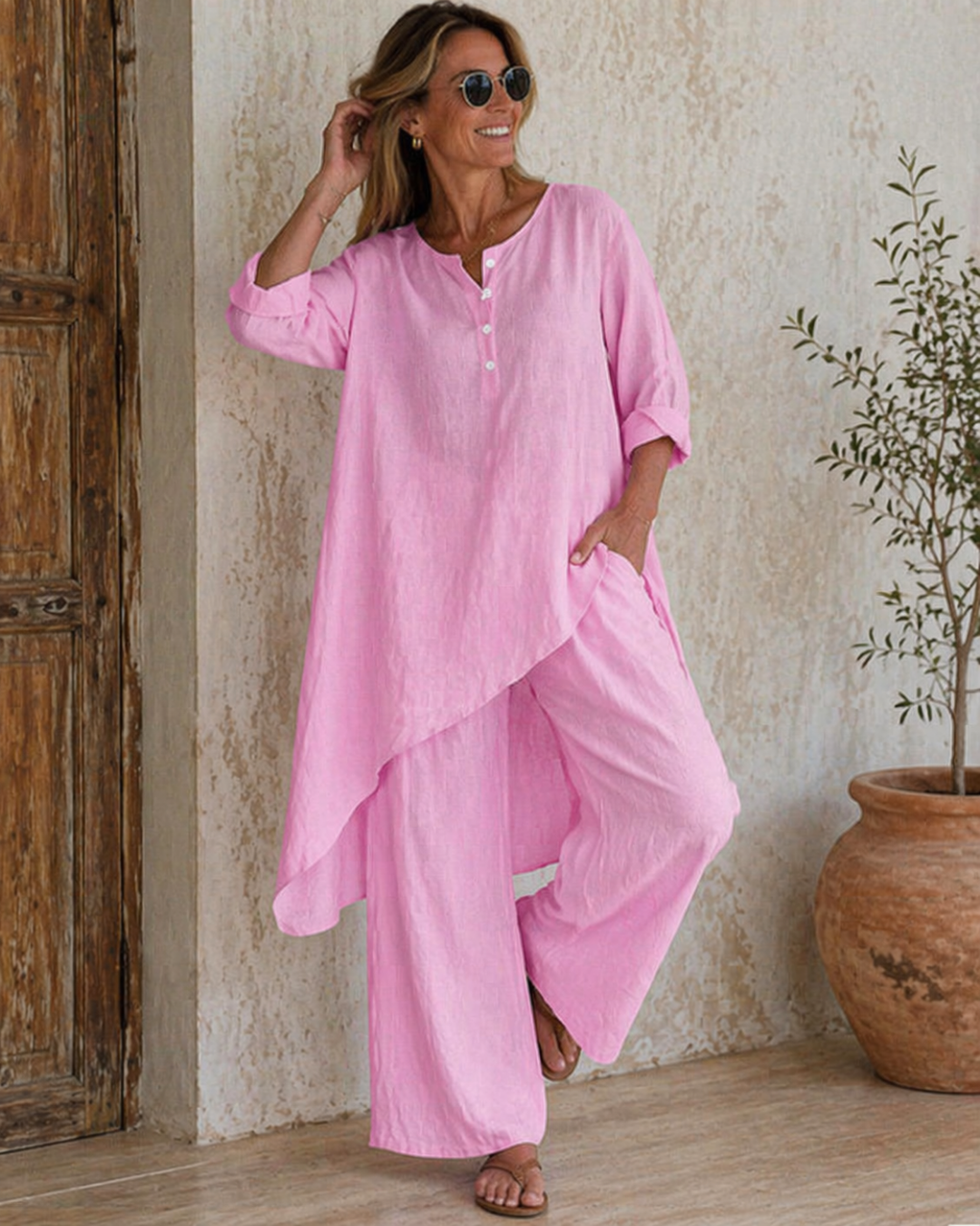 Conjunto Casual de Lino Estilo Natural®