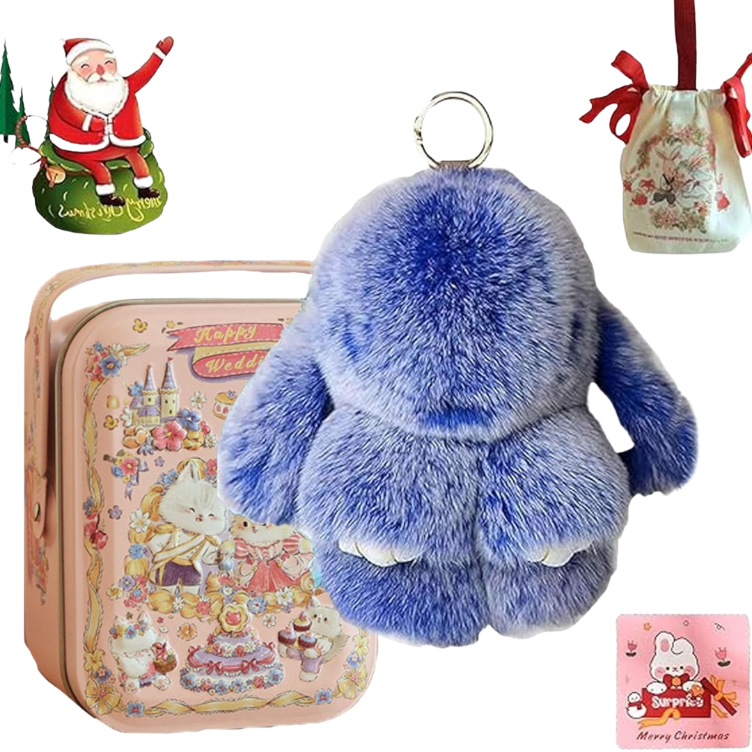 Llavero de Conejito PomPom Premium Hecho a Mano®