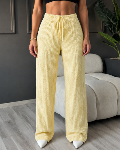 Pantalón ancho de punto texturizado