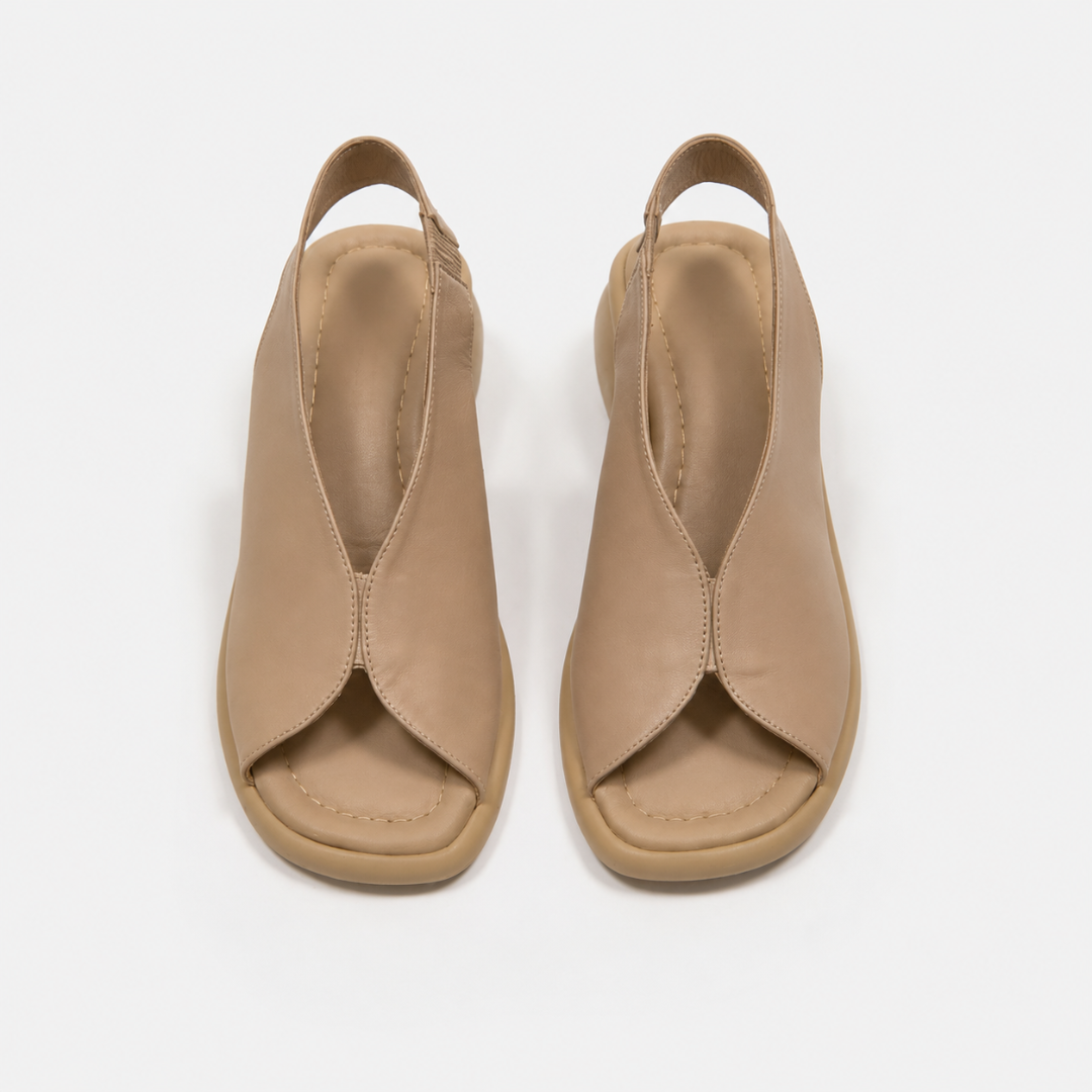 Sandalias de Tacón Bajo con Abertura Frontal