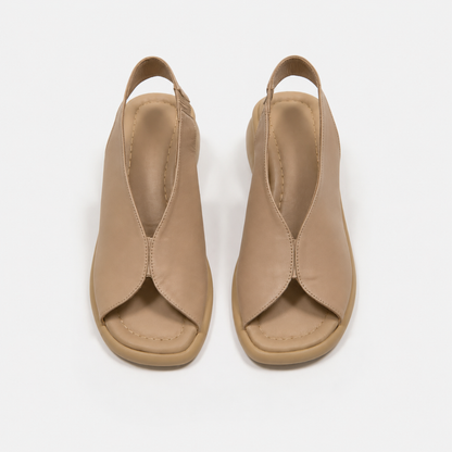 Sandalias de Tacón Bajo con Abertura Frontal