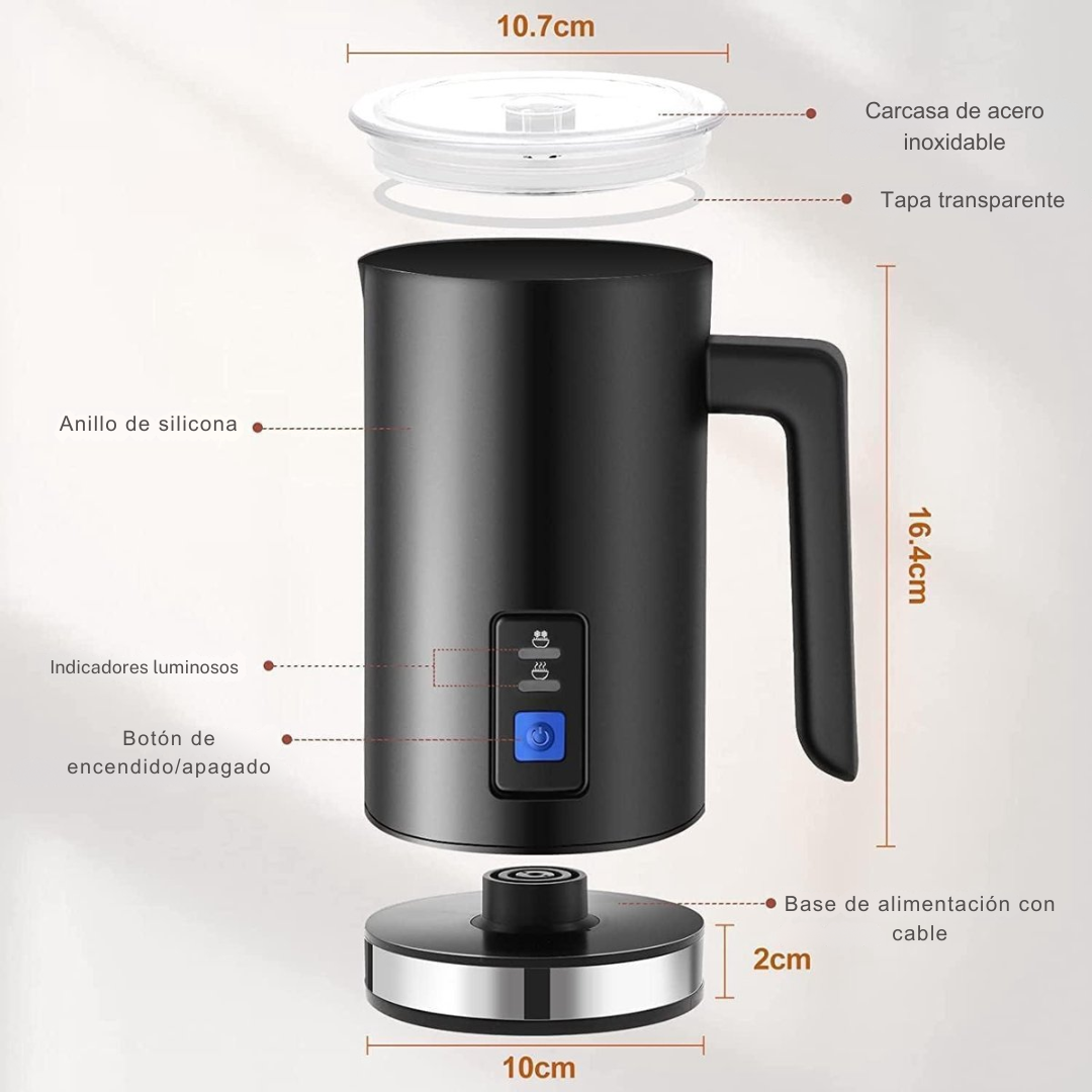 Espumador de Leche Eléctrico Crea Café de Calidad de Cafetería en Casa