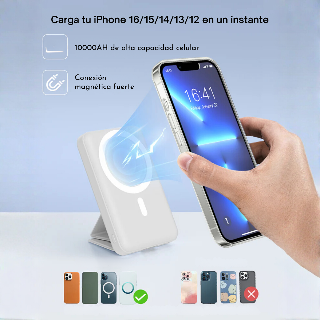 Batería Externa Magnética Plegable de 10000mAh Carga Ultra Rápida®