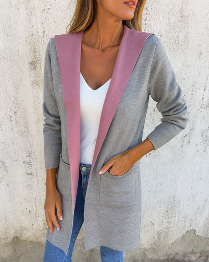 Abrigo casual con capucha para mujer®