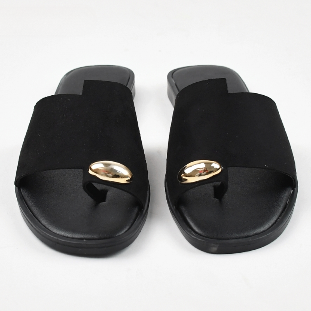 Sandalias Planas con Detalle Metálico