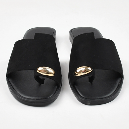 Sandalias Planas con Detalle Metálico