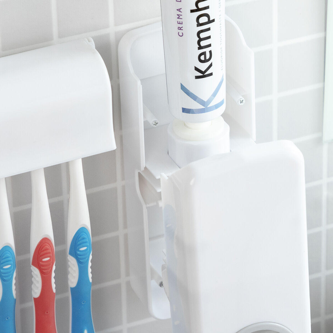 Dispensador de Pasta Dental con Soporte para Cepillos