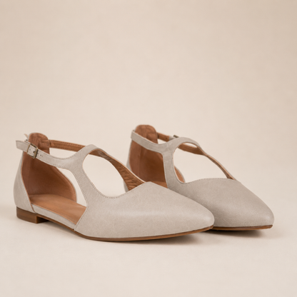 Bailarinas de piel con diseño T-Strap