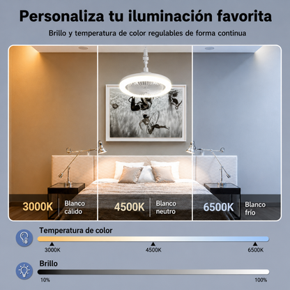 Lámpara y Ventilador 2 en 1 con Control Remoto